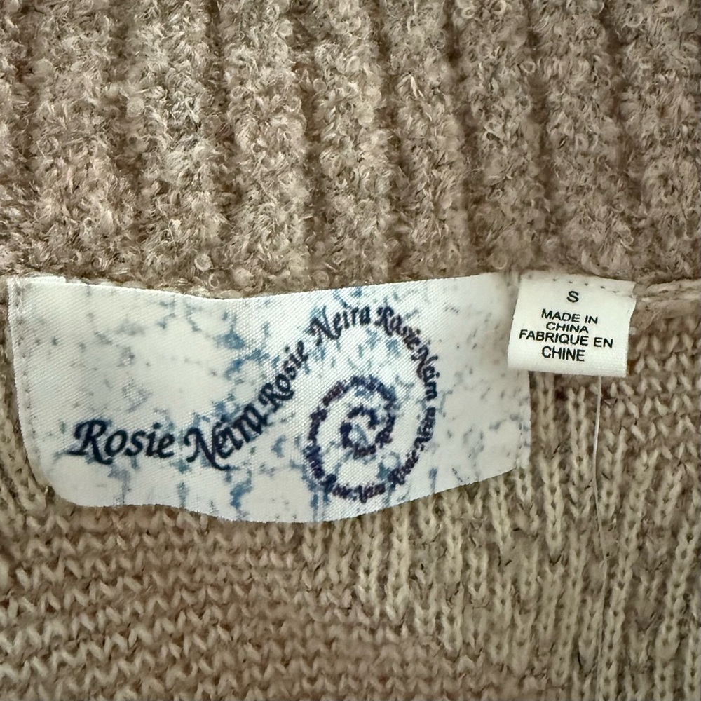 Anthropologie Tan Intarsia Spotted Cardigan by Rosie Meira | Size S | NWT - Picture 4 of 7